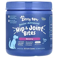 Zesty Paws, Senior Advanced, Hip &amp; Joint Bites, For Dogs, Chicken, 90 Soft Chews, 11.1 oz (315 g)