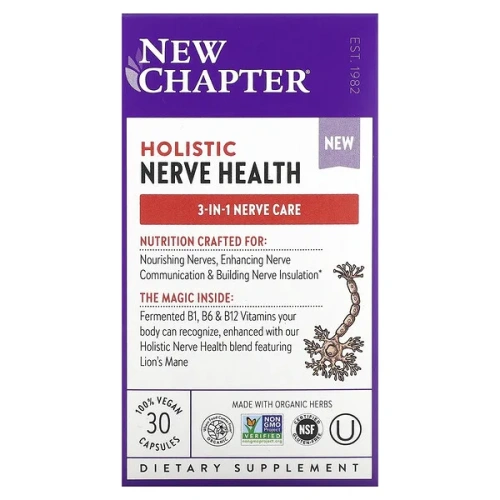 New Chapter, Holistic Nerve Health, 30 Capsules