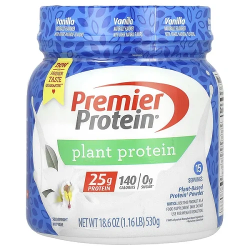 Premier Protein, Plant Protein, Vanilla, 1.16 lb (530 g)