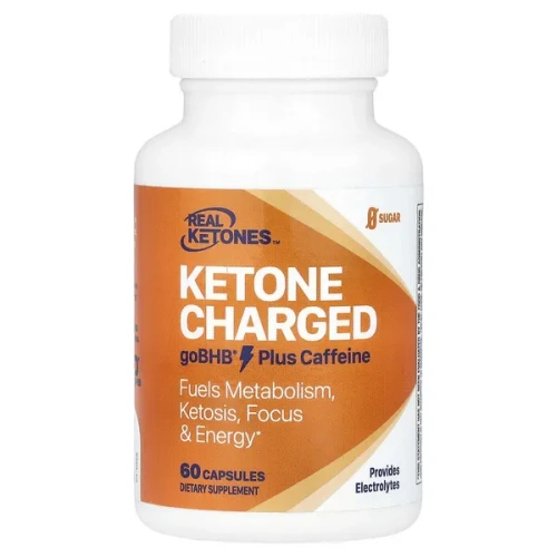 Real Ketones, Ketone Charged, goBHB Plus Caffeine, 60 Capsules