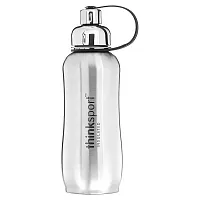 think, Thinksport, Insulated Sports Bottle, Silver, 25 oz (750 ml)