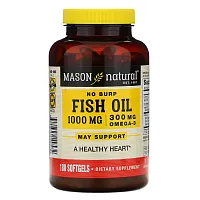 Mason Natural, Рыбий жир без отрыжки, 1000 мг, 180 капсул