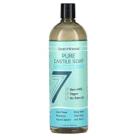 Seven Minerals, Pure Castile Soap, Peppermint, 33.8 fl oz (1 l)