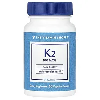 The Vitamin Shoppe, Vitamin K2, 100 mcg, 60 Vegetable Capsules