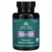 Dr. Axe / Ancient Nutrition, Turkey Tail, Immune System Balance, 30 Tablets