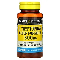 Mason Natural, L-Tryptophan Sleep Formula, 500 mg, 60 Capsules