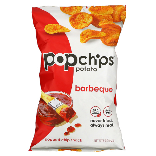 Popchips, Картофельные чипсы, барбекю, 5 унц. (142 г)