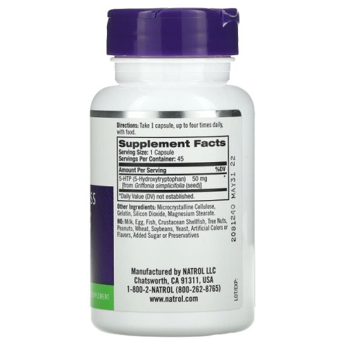 Natrol 5-Htp 50 мг 45 капсул фото 3