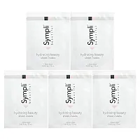 Sympli Beautiful, Hydrating Beauty Sheet Mask, 5 Sheet Masks, 0.85 fl oz (25 ml) Each