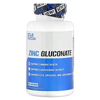 EVLution Nutrition, Zinc Gluconate, 60 Tablets