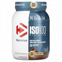 Dymatize, ISO100, гидролизованный, 100% изолят сывороточного протеина, шоколад для гурманов, 640 г (1,4 фунта)