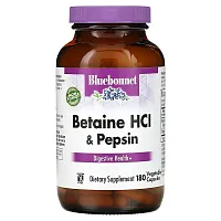 Bluebonnet Nutrition, Betaine HCl &amp; Pepsin, 180 Vegetable Capsules