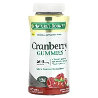 Nature&#x27;s Bounty, Cranberry Gummies, Cranberry-Raspberry, 500 mg, 150 Gummies (100 mg per Gummy)