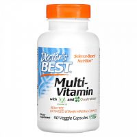 Doctor's Best, мультивитаминный комплекс с Vitashine D3 и Quatrefolic, 90 растительных капсул