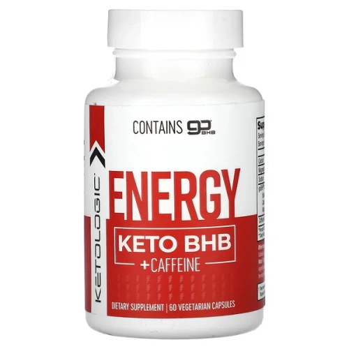 KetoLogic, Energy Keto BHB + Caffeine, 60 Vegetarian Capsules