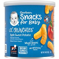 Gerber, Snacks for Baby, Lil 'Crunchies, снек из запеченного зерна, для детей от 8 месяцев, яблоко и батат, 42 г (1,48 унции)