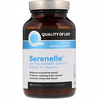 Quality of Life Labs, Serenelle, управление стрессом, 60 вегетарианских капсул