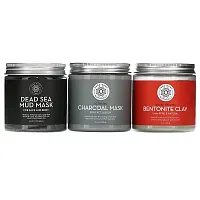 Pure Body Naturals, Natural Face Beauty Mask Collection, 3 Piece Set