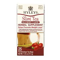 Hyleys Tea, Slim Tea, Ягоды годжи, 25 чайных пакетиков в фольгированных пакетиках, 1,32 унции (37,5 г)