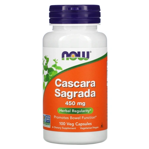 NOW Foods, Крушина (Cascara Sagrada), 450 мг, 100 вегетарианских капсул