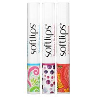 Softlips, Средство для губ, вишня, малина, ваниль, 3 шт. В упаковке, 2 г (0,07 унции)