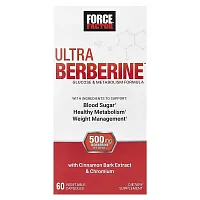 Force Factor, Ultra Berberine, Glucose &amp; Metabolism Formula, 500 mg, 60 Vegetable Capsules (250 mg Per Capsule)