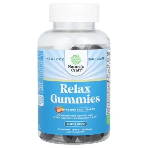 Nature&#x27;s Craft, Relax Gummies, Passion Fruit, 90 Gummies