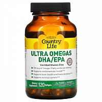 Country Life, Ultra Omegas ДГК/ЭПК, 120 капсул