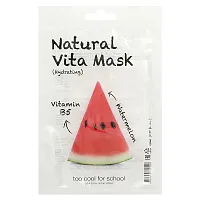 Too Cool for School, Natural Vita Beauty Mask with Vitamin B5 &amp; Watermelon, 1 Sheet, 0.77 fl oz (23 ml)