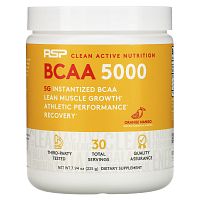 RSP Nutrition, BCAA 5000, водорастворимые аминокислоты с разветвленной цепью, апельсин и манго, 5000 мг, 225 г (7,94 унции)