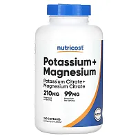 Nutricost, Potassium + Magnesium, 240 Capsules