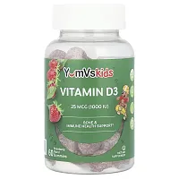 YumV&#x27;s, Vitamin D3 Gummies, Strawberry, 25 mcg (1,000 IU), 60 Gummies