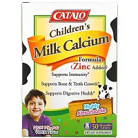 Catalo Naturals, Children&#x27;s Milk Calcium Formula, Vanilla, 50 Chewable Tablets