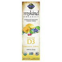 Garden of Life, MyKind Organics, Vegan D3 Organic Spray, Vanilla, 25 mcg (1,000 IU), 2 fl oz (58 ml)