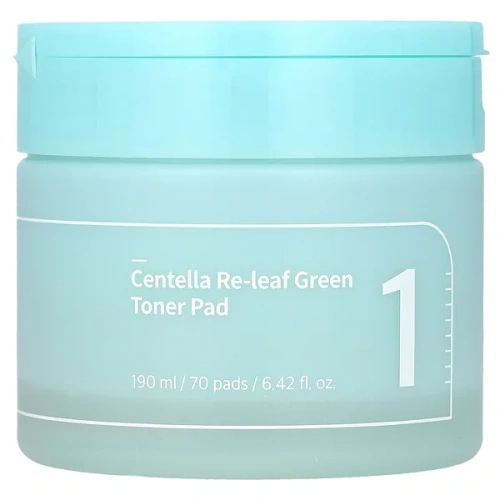 Numbuzin, No. 1 Centella Re-Leaf Green Toner Pad, 70 Pads, 6.42 fl oz (190 ml)