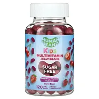 Human Beanz, Kids, Multivitamin Jelly Beans, Sugar Free, Berry Blast, 120 Jelly Beans