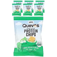 Quevos, Pita Style Protein Chips, Sour Cream &amp; Onion, 6 Bags, 1 oz (28 g) Each