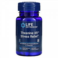 Life Extension, Theanine XR Stress Relief, 30 вегетарианских таблеток