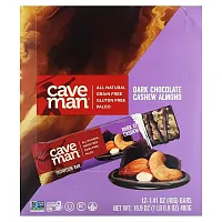 Caveman Foods, Nutrition Bars, Dark Chocolate, Cashew Almond, 12 Bars, 1.41 oz (40 g) Each