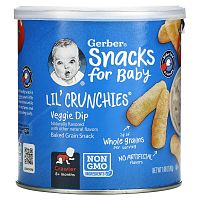 Gerber, Snacks for Baby, Lil 'Crunchies, снек из запеченного зерна, от 8 месяцев, вегетарианский соус, 42 г (1,48 унции)