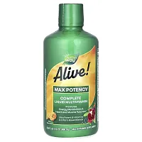 Nature&#x27;s Way, Alive! Complete Liquid Multivitamin, Max Potency, Citrus, 30.4 fl oz (900 ml)