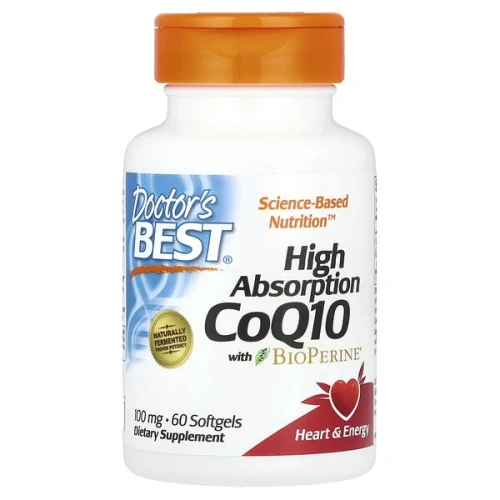 Doctor&#x27;s Best, High Absorption CoQ10 with BioPerine, 100 mg, 60 Softgels