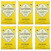 Puffworks, Шарики с арахисовой пастой, мед, 6 пакетиков по 34 г (1,2 унции)