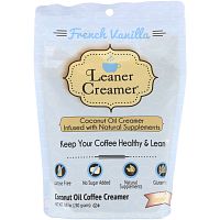 Leaner Creamer, Заменитель сливок для кофе из кокосового масла, французская ваниль, 280 г