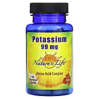 Nature&#x27;s Life, Potassium, 99 mg, 100 Vegetarian Capsules