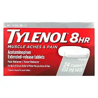 Tylenol, 8 HR Muscle Aches &amp; Pain, 650 mg, 24 Caplets