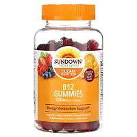 Sundown Naturals, B12 Gummies, Raspberry, Mixed Berry &amp; Orange, 500 mcg, 150 Gummies (250 mcg per Gummy)