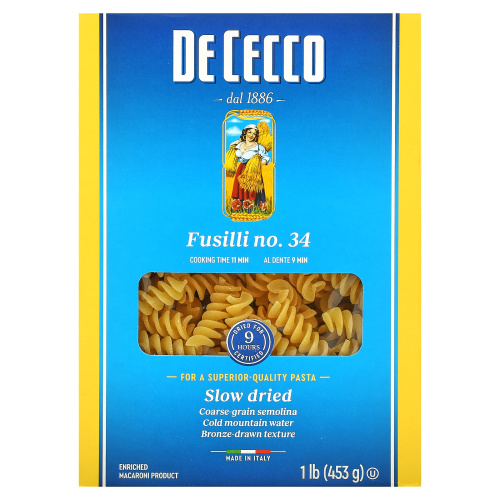 De Cecco, Фузилли № 34, 1 фунт (453 г)