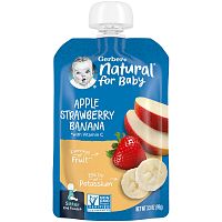 Gerber, Natural for Baby, 2nd Foods, яблоко, клубника и банан, 99 г (3,5 унции)