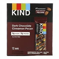 KIND Bars, темный шоколад с корицей и пеканом, 12 батончиков, по 40 г (1,4 унции)